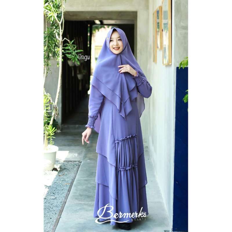 Jual Gamis Ceruty Full Furing Set Khimar Ceruty Babydoll 2layer Ori By Bermerks Murah Mei 2021 Blibli