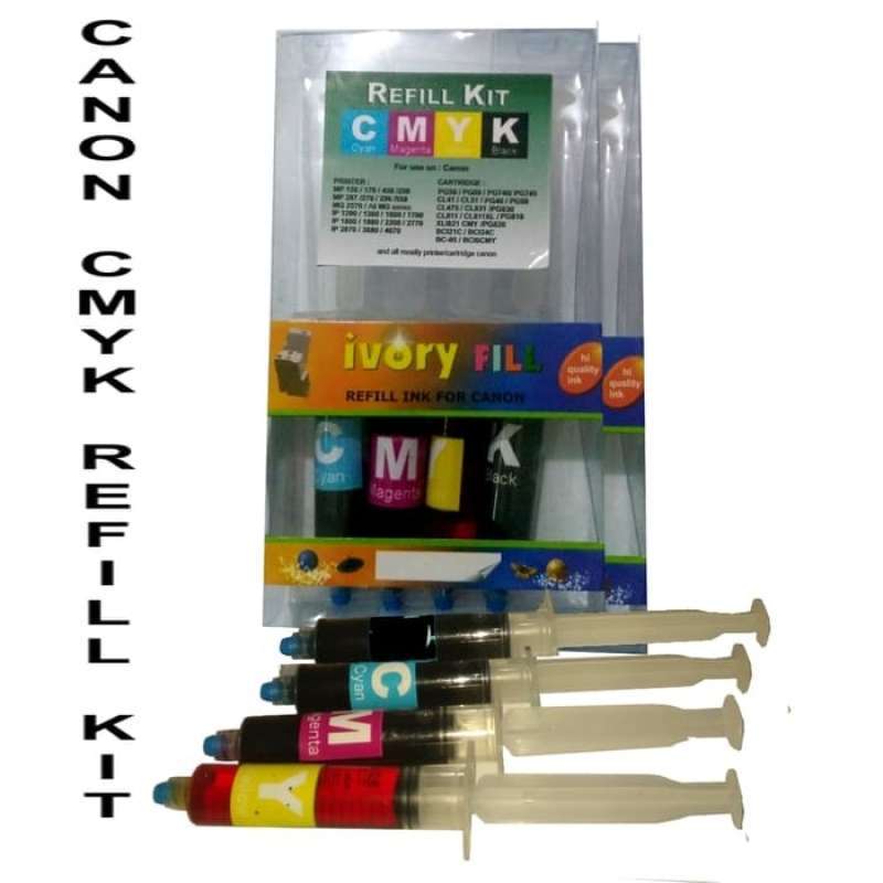 tinta refill isi ulang canon cmyk 4warna cartridge printer mp ip series