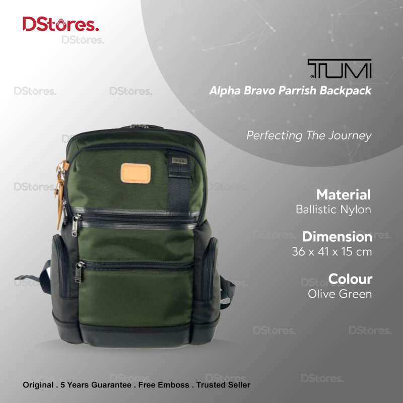TUMI Alpha Bravo Parrish Backpack Olive Green