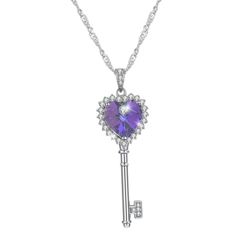 Promo 925 Silver Couple Key Necklace 