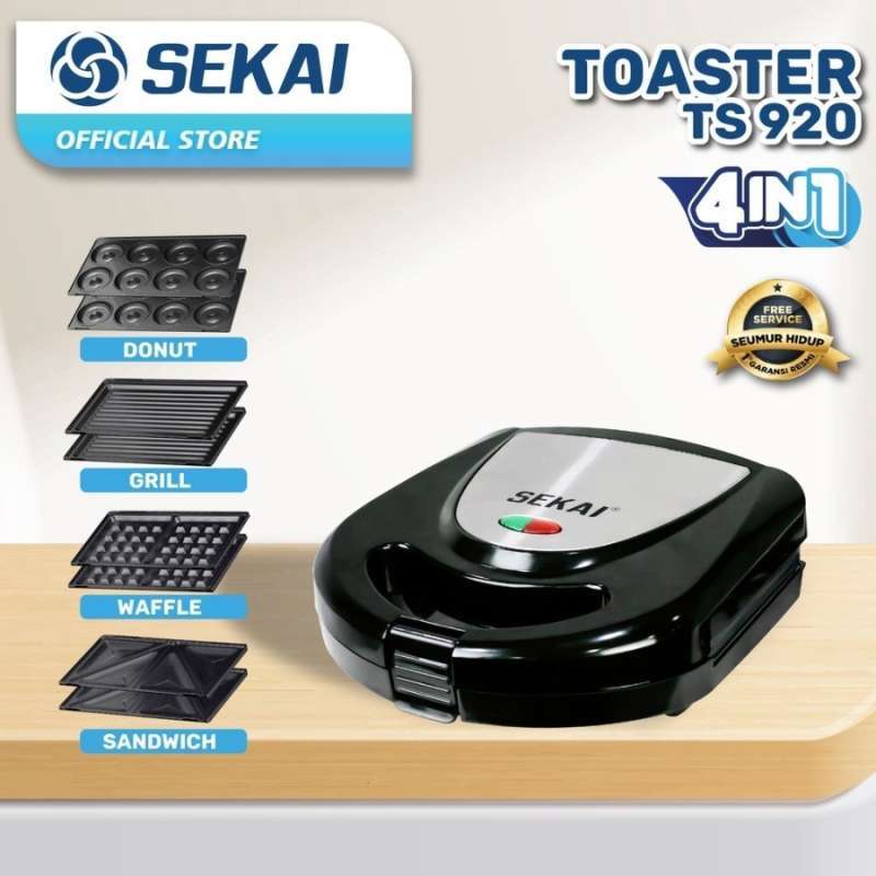 SEKAI TS 920 4IN1 Sandwich Maker Toaster Pemanggang Roti Waffle