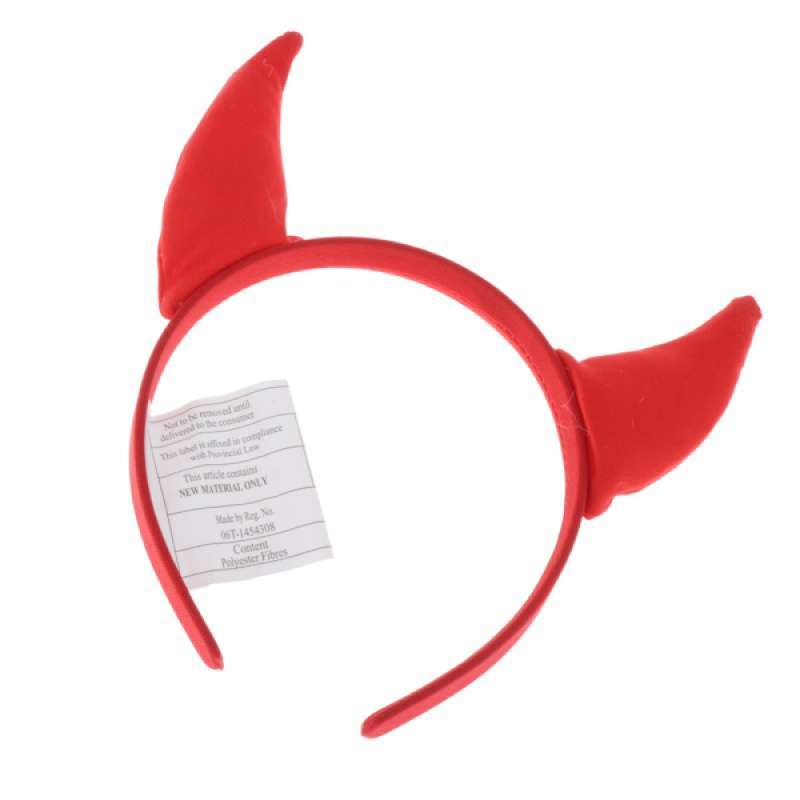 Halloween Costume RED DEVIL Horns Feathers Metallic Confetti Headband New 