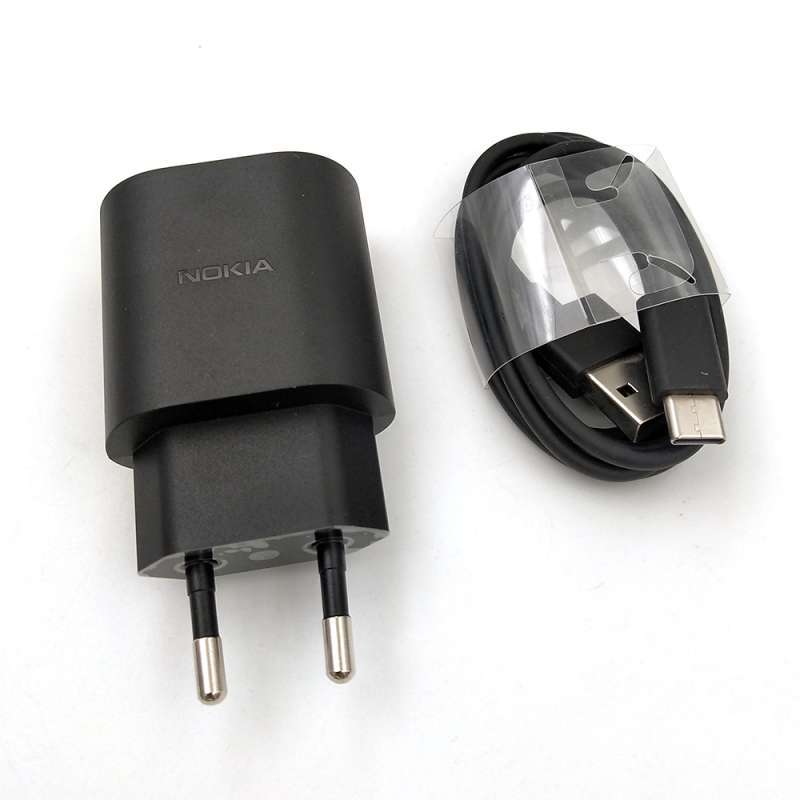 Slabo USB-Adapter Netzteil Für Nokia 5.3 | 6 | 6.2 | 7 Plus | 7.1 | 7.2 | 8 Sirocco | 8.1 | 8.3 | 9 PureView Ladegerät Reiseladegerät Charger Ultra-Slim - SCHWARZ | Black