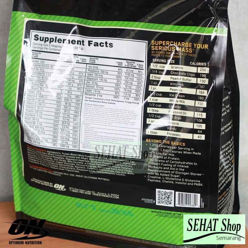 Jual ON Serious Mass 12 lbs Weight Gainer Optimum Nutrition ...