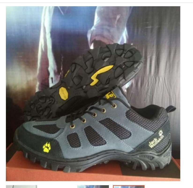 sepatu gunung murah hiking pria wanita outdoor tracking jack wolfskin sneakers cowok waterproof