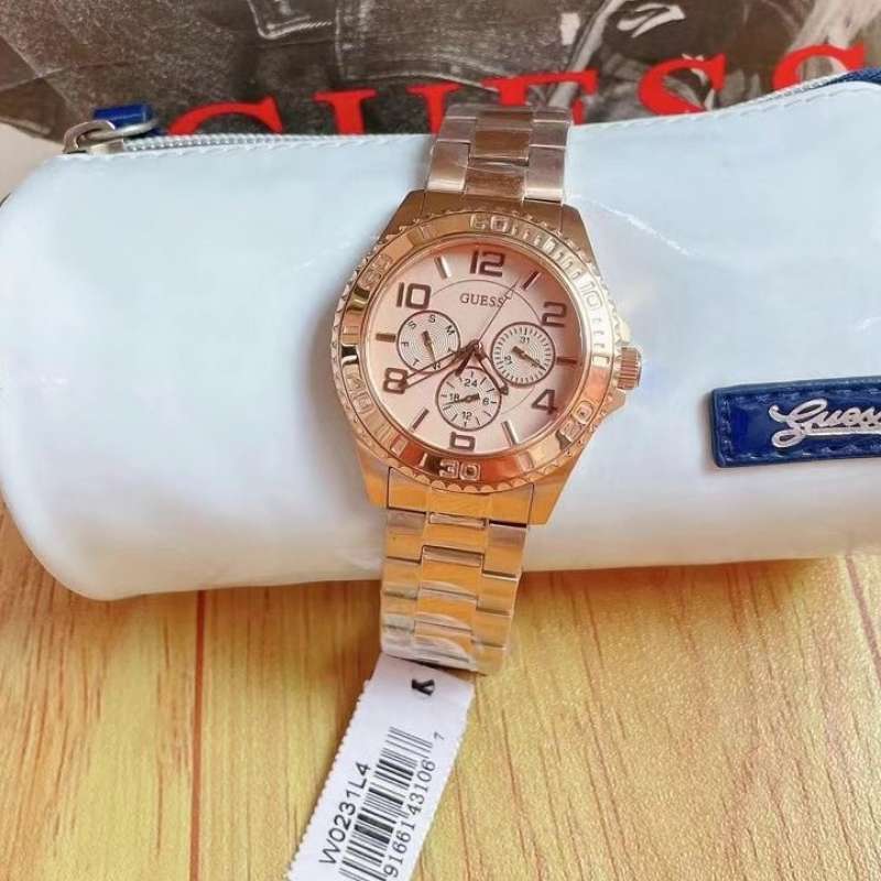 Promo HOT SALE GUESS W0231L4 Jam Tangan Wanita Gold Diskon 59