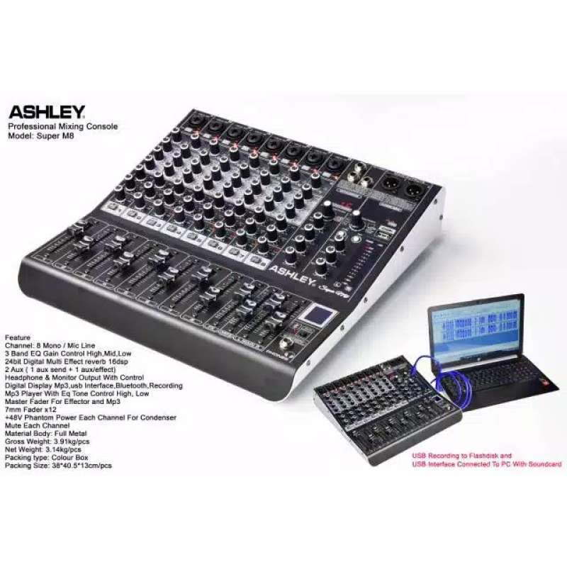 power mixer ashley 8ch usb