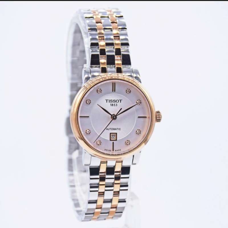 Jam Tangan Tissot Ladies T122.207.22.036.00 Classic Carson Automatic Diamond Accent Original Garansi Resmi 2 Tahun