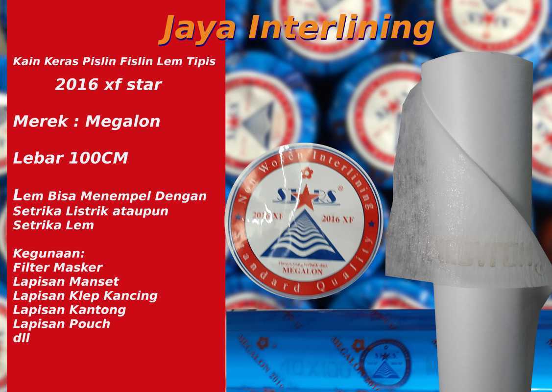 Jual Kain Keras Interlining Non Woven Lem Fislin Vislin Pislin 2016 Xf Star Megalon Online Februari 2021 Blibli