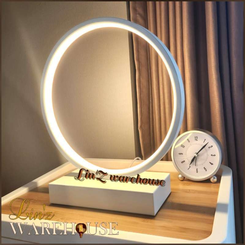 Jual Lampu Meja Modern Minimalis White Ring Led Colour Table