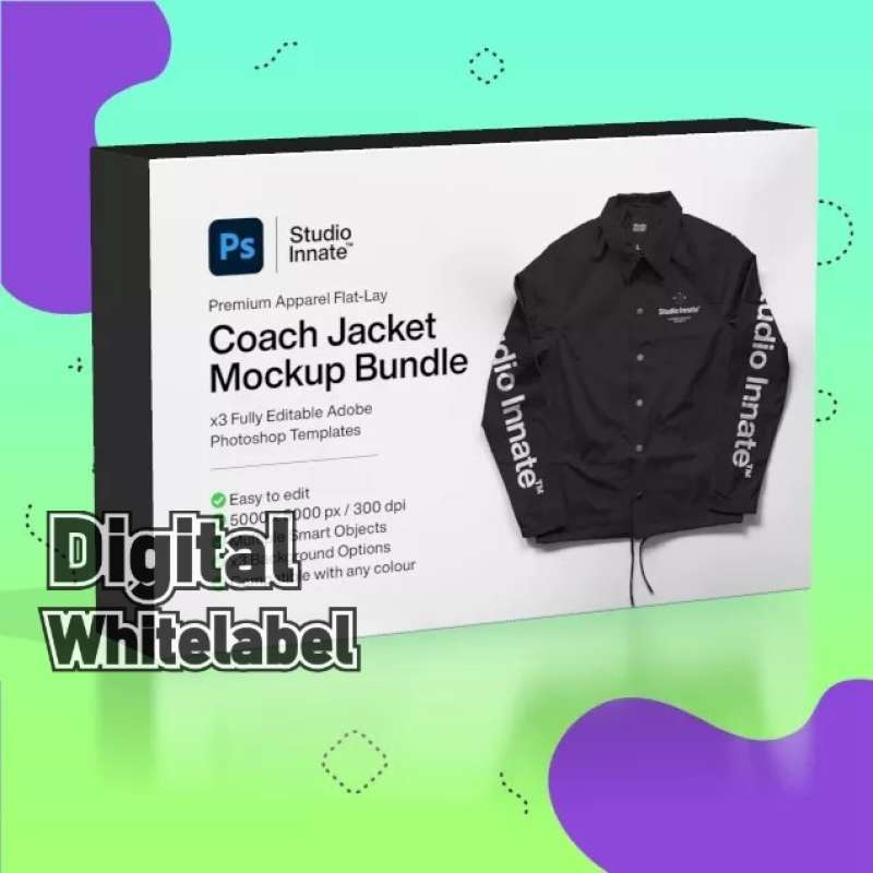 Coach Jacket Mockup Bundle T-Shirt Digital Whitelabel