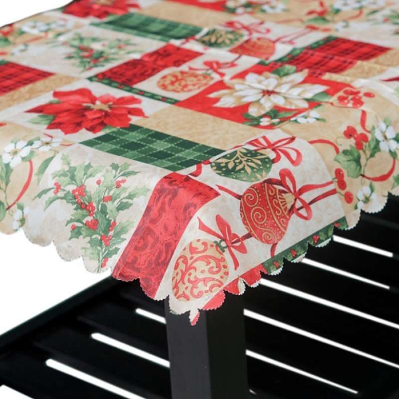 Jual Taplak Meja Natal 73 X 73 Cm Poinsettia Online Maret 2021 Blibli
