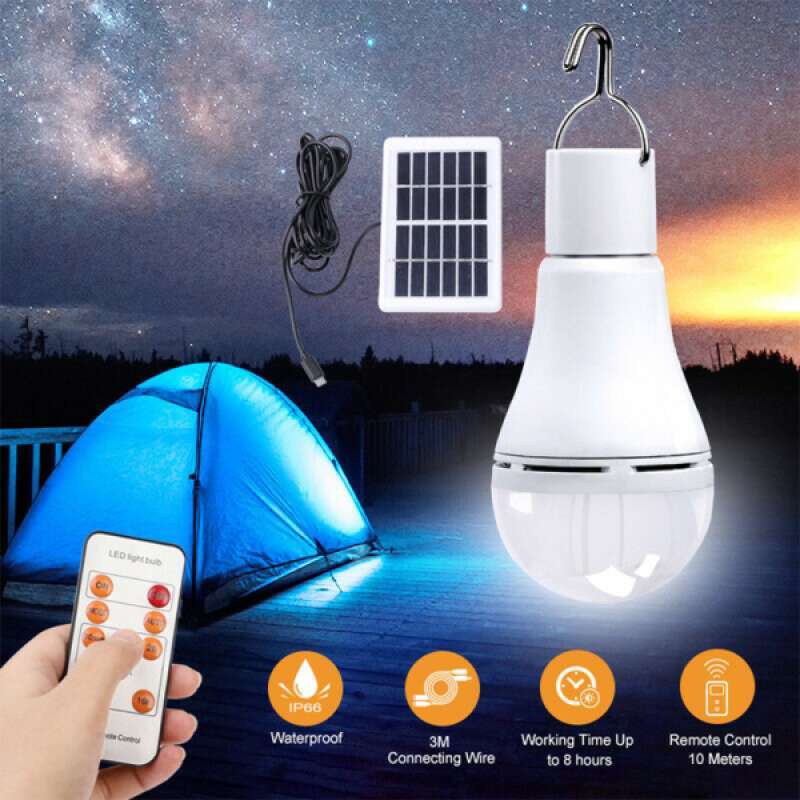 portable bulb solar powered panel led lighting lights 9w remote control lamp