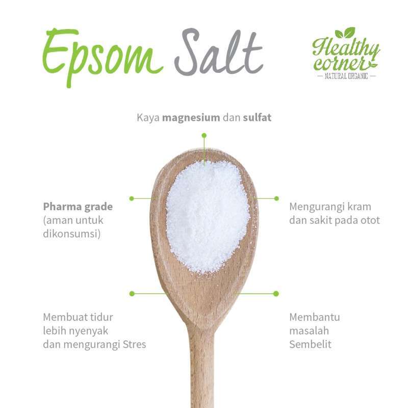 Jual Epsom Salt Garam Inggris Magnesium Sulfate Mgso4 500 Gr Food Grade Putih Di Seller Healthycornersby Kota Surabaya Jawa Timur Blibli