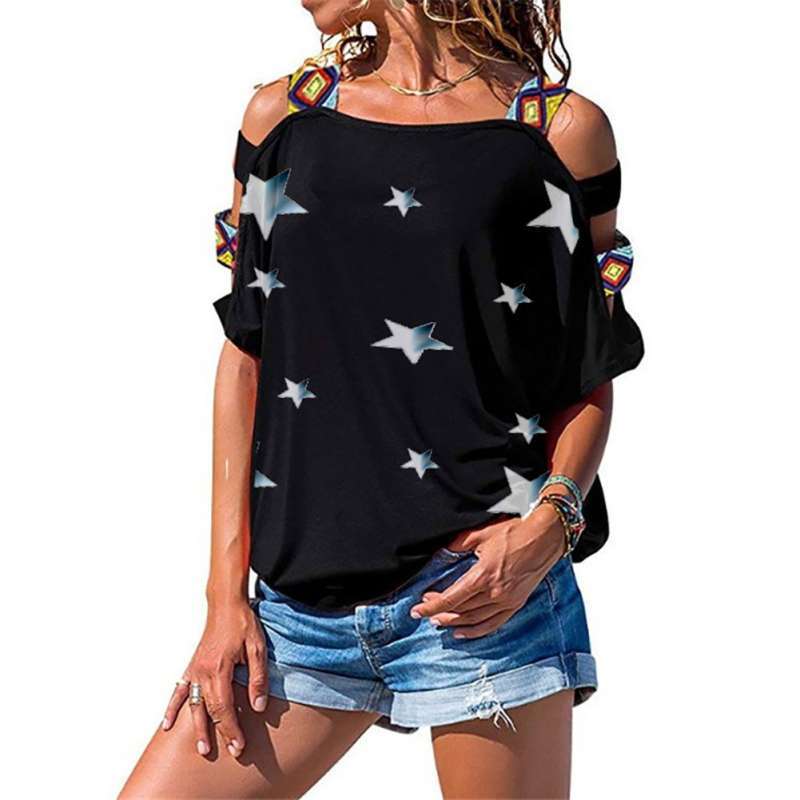 cold shoulder jean shirt