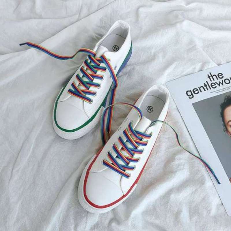 ielgy rainbow shoes female breathable student korean version of the elegant wind canvas shoes