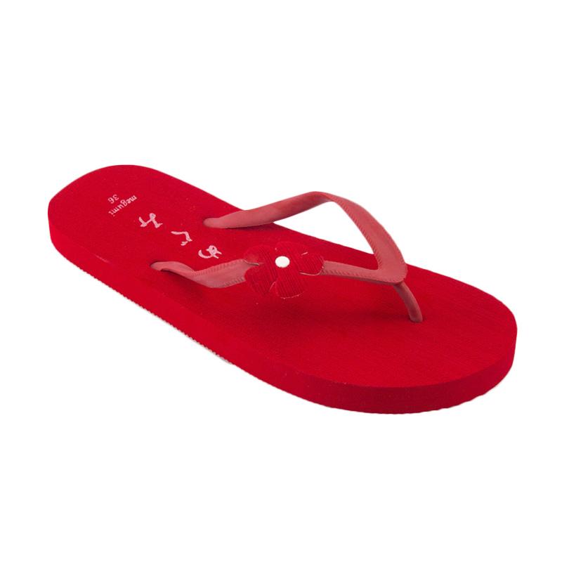 Megumi Freesia Sandal Flip Flop Wanita - Red