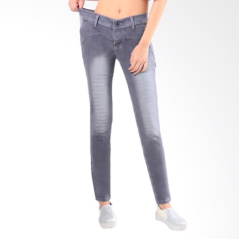 Dline Soft Jeans Wash Grey MO 104C Celana Wanita
