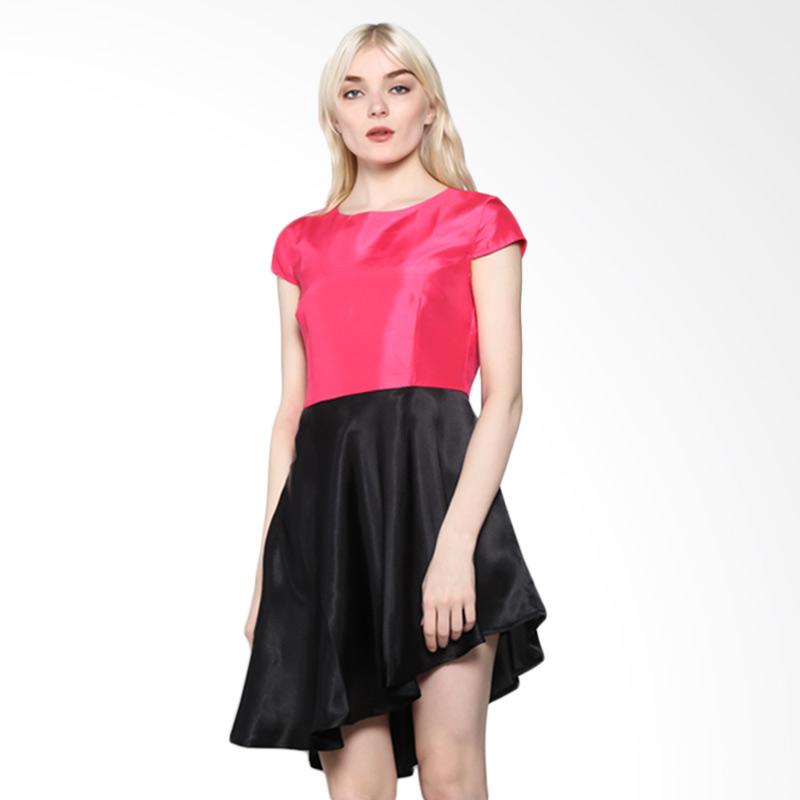 Nulu Teresya NL 2277 Dress Wanita - Pink Black