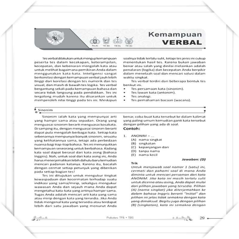 Jual Panduan Sukses Tes Masuk Tni Polri Sistem Cat Murah Mei 2021 Blibli