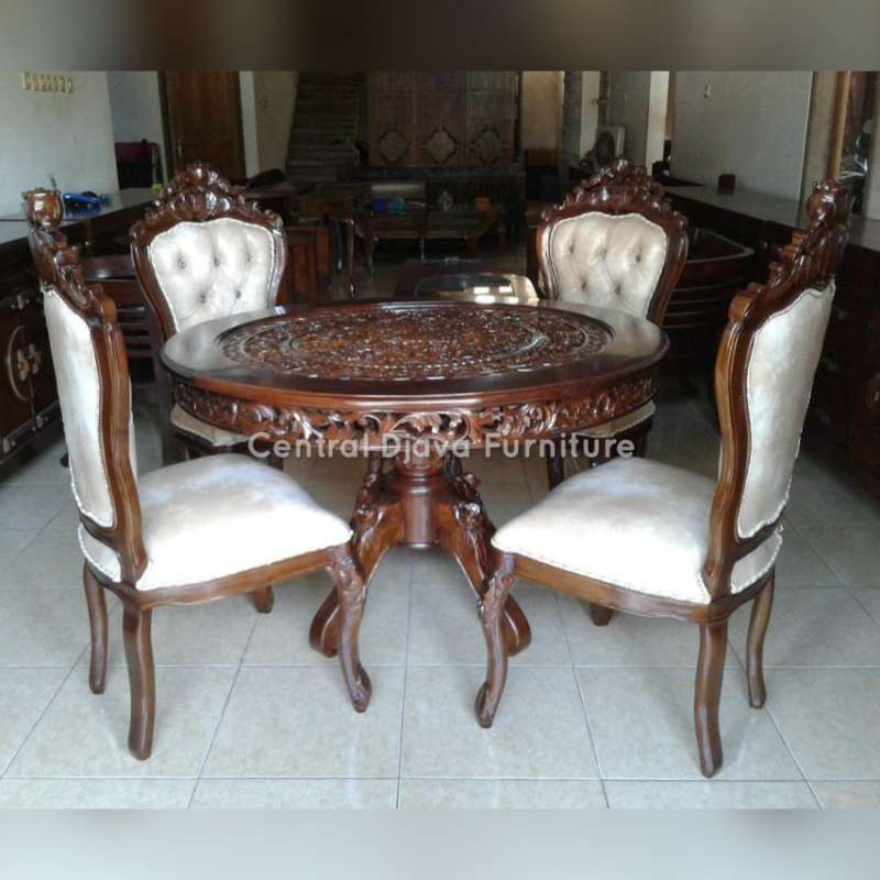 Jual Kursi Meja Makan Ganesha Bulat Ukir Kayu Jati Kursi 4 Ukiran Jepara Online April 2021 Blibli 19 meja makan bulat bundar kayu kayu jati model terbaru sumber mejatrembesi.net. kursi meja makan ganesha bulat ukir kayu jati kursi 4 ukiran jepara