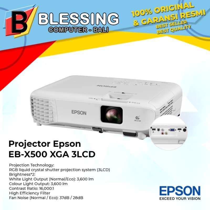 Jual Projector EPSON EB X500 XGA 3LCD 