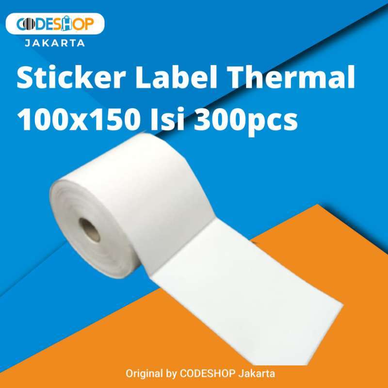 LABEL BARCODE 100 X 150 KERTAS STICKER THERMAL 100x150 mm (300 pcs)