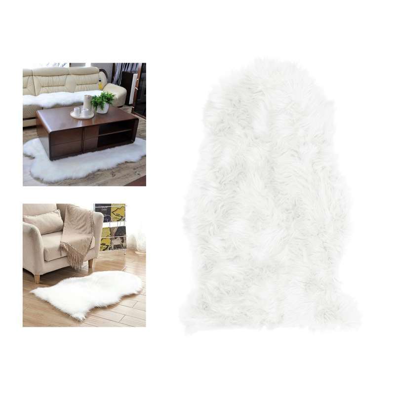 Fluffy Faux Fur Sheepskin Area Rug Living Room Bedroom Floor Carpet Mat Washable