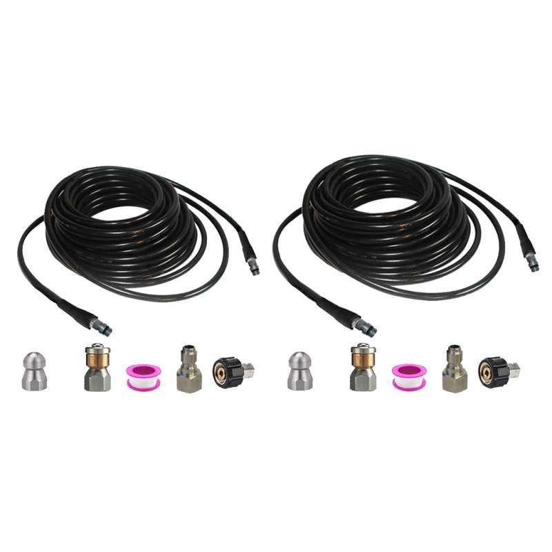 Pressure Washer Sewer Cleaning Jetter Adapter Set Anti-Explosion Rupper 15m 