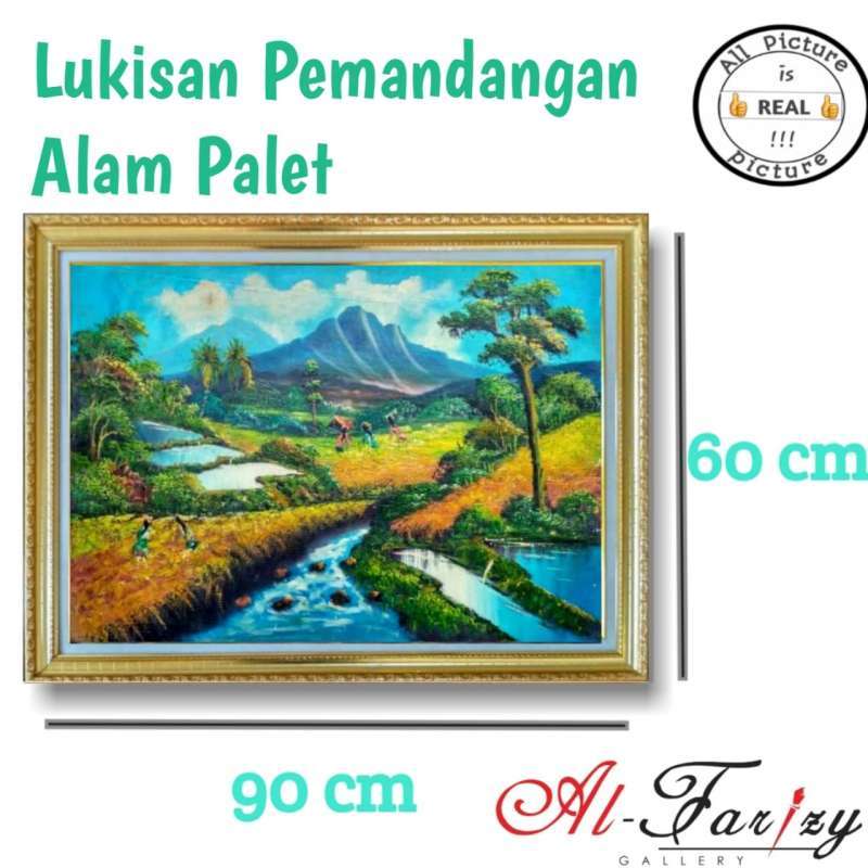 Jual Lukisan Pemandangan Alam Palet Unik Minimalis Kanvas Lengkap Dengan Frem Ukuran 60x90 Cm Terbaru Juni 2021 Blibli