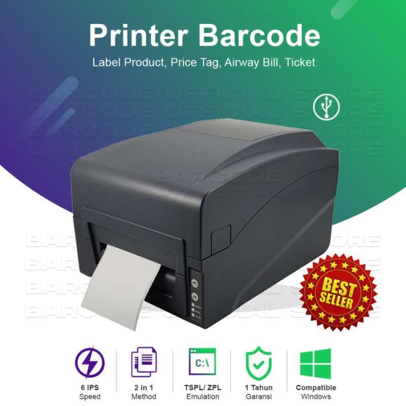 Printer Barcode Gprinter Gp 1224t Cetak Label Produk Asset