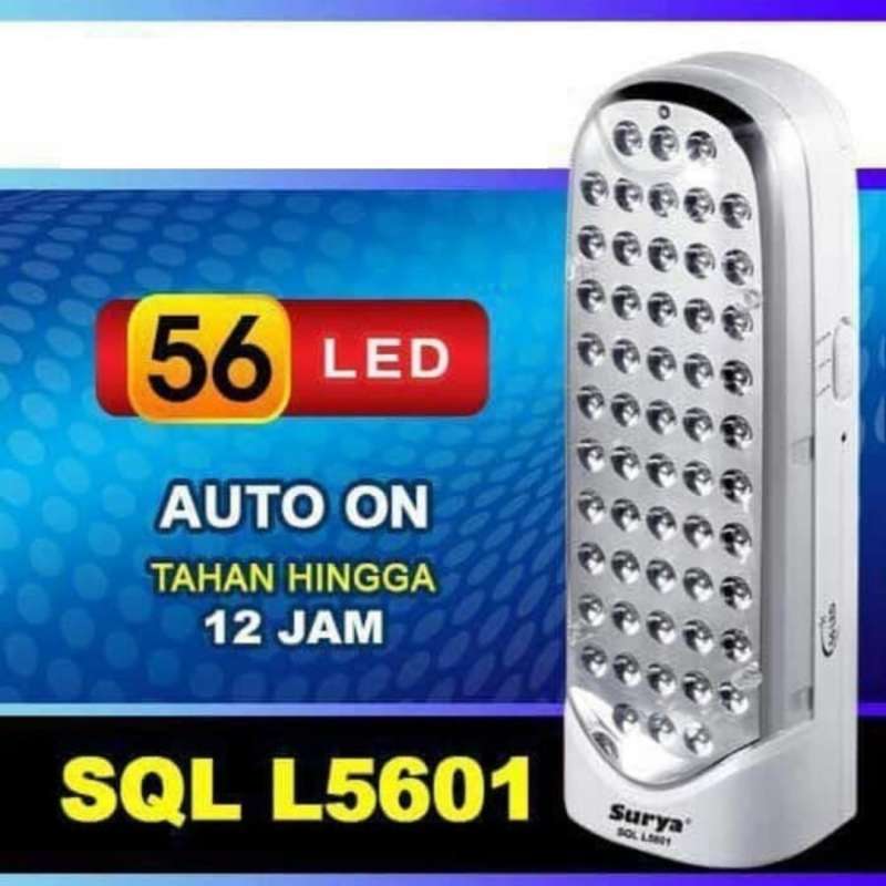 surya sql l5601 frosted lampu led emergency darurat rechargeable