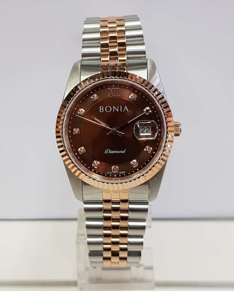 Jual Bonia BNB10552 1643 Diamond Jam Tangan Pria Stainless Steel