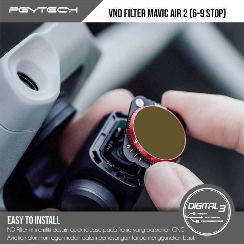 PGYTECH Mavic Air VND Filter (6-9 STOP) 4-IN-1 ND 64-512 Lens