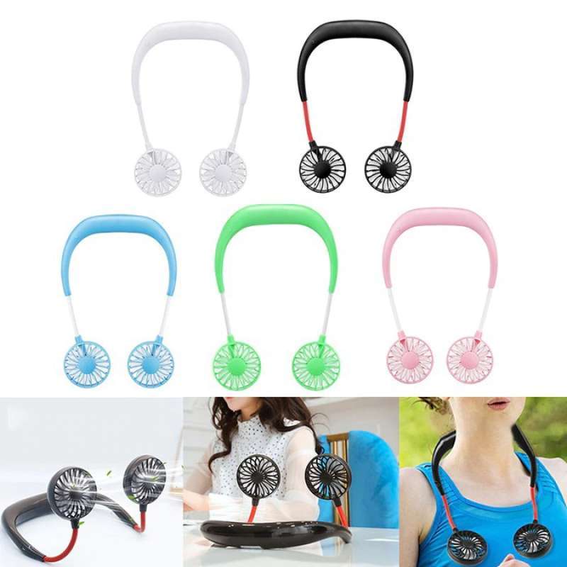 Jual Kipas Angin Mini Portable Usb Rechargeable Model Gantung Leher Outdoor Travel Olahraga Neck Fan Murah Mei 2021 Blibli