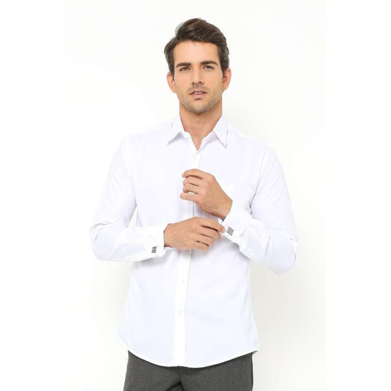 Jual kemeja putih kerja slim fit formal 