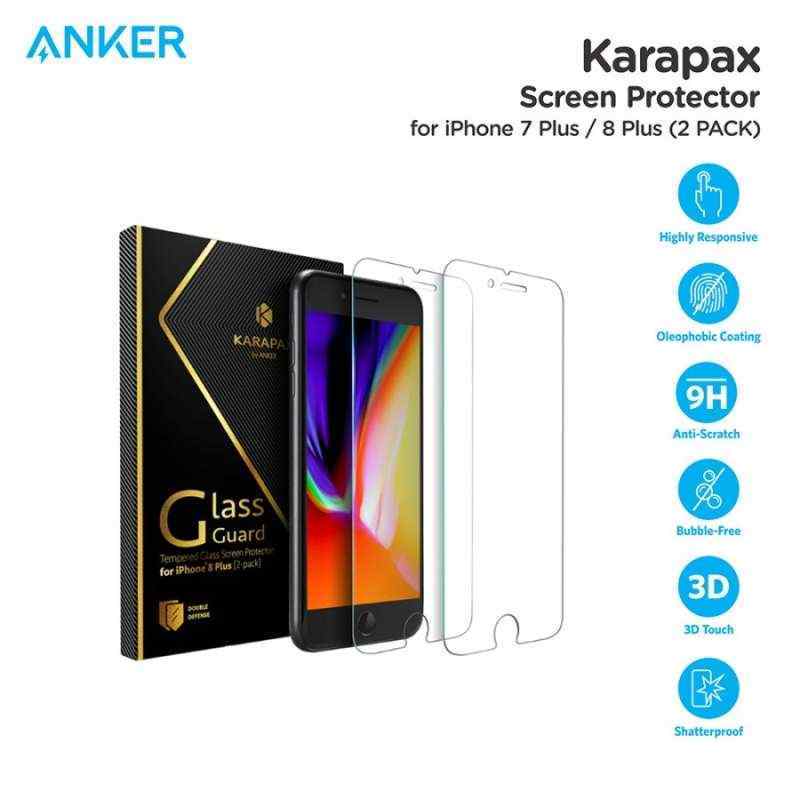 tempered glass anker karapax screen protector for iphone 8 plus b7479