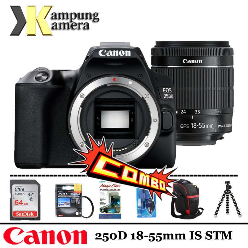 canon eos 250d kit 18 55mm is stm garansi 1 tahun