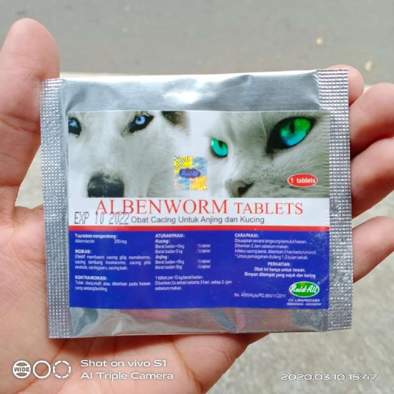 Albenworm Tablets - Obat Cacing Kucing, Obat Cacing Anjing