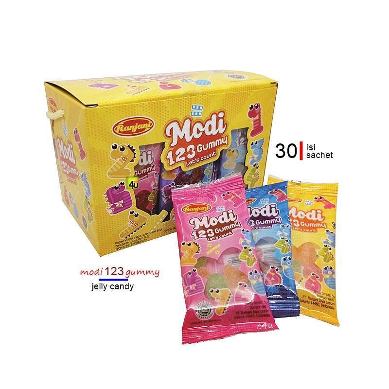 Jual Ranjani Modi 123 Mix Fruit Gummy Candy Box Isi 30 Sachet Terbaru Juli 2021 Blibli