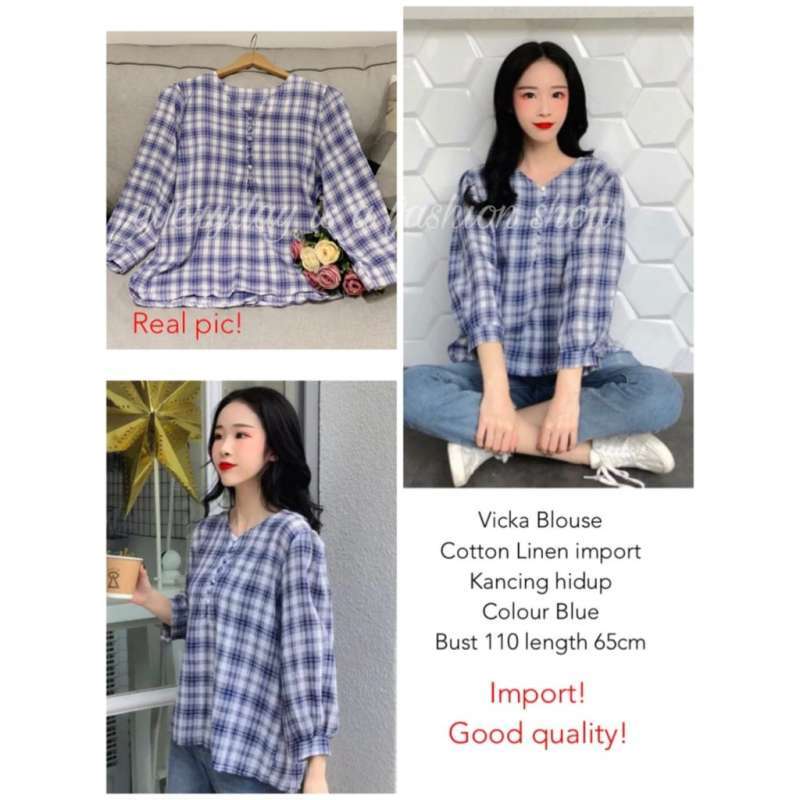 Jual Baju Atasan Wanita Terbaru 2020 Import Real Pict Blouse Wanita Vicka Fit To Xl Terbaru Juni 2021 Blibli
