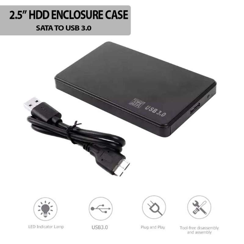 Enclosure HDD External Case Harddisk Inch USB Black