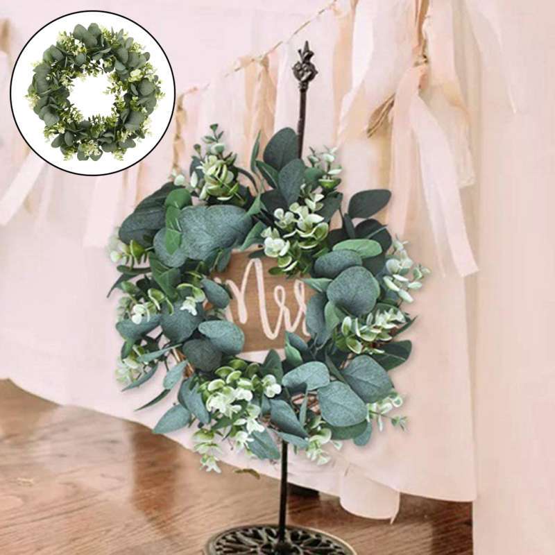 50cm Artificial Lavender Flower Wreath Door Hanging Garland Wedding Window Decor 