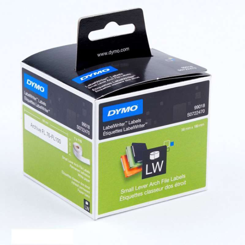 Tape Label Dymo LW 99018 Small Lever Archive File Labels 38x190mm