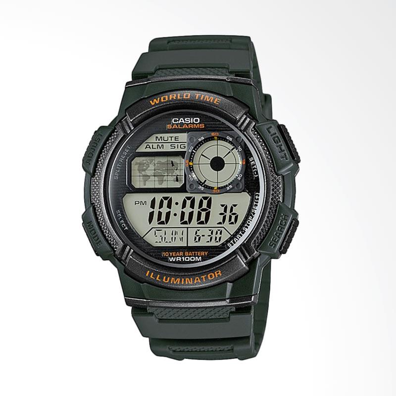 CASIO Digital Jam Tangan Pria - Green Army AE-1000W-3AVDF