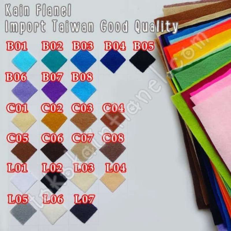 Jual Promo Kf101 Kain Flanel Acrylic Felt Ukuran 100x96cm Murah Murah Mei 2021 Blibli