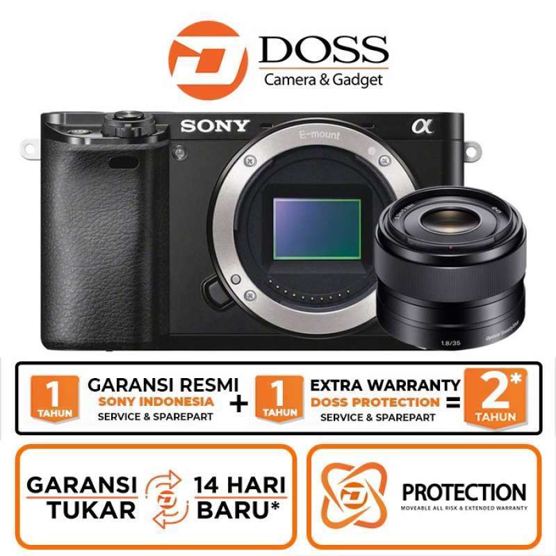 doss sony alpha a6000 special package with sel35f18 black