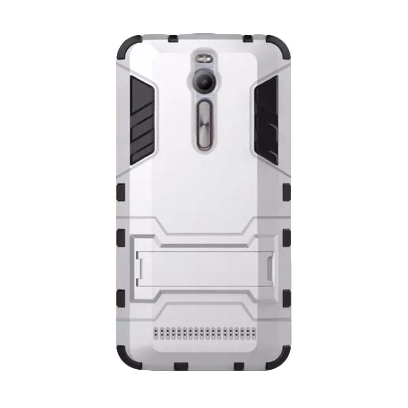 procase kickstand hybrid armor iron man pc tpu back cover casing for asus zenfone 2 ze550ml or ze551ml silver