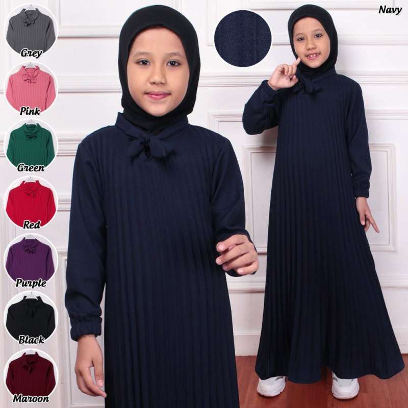 Jual Maxy Dress Anak Gamis Plisket Anak Usia 6 10 Tahun Murah Mei 2021 Blibli