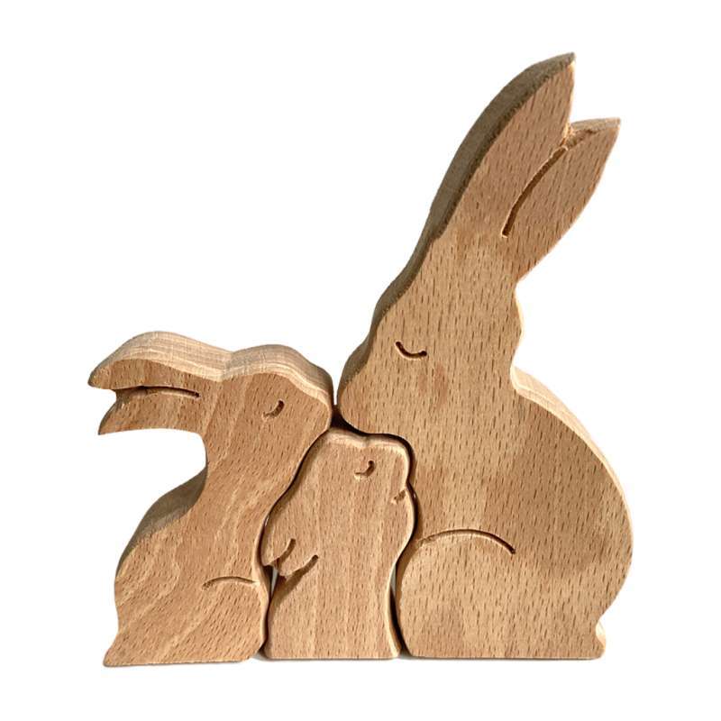 Promo Wood Animal Decor Mother's Day Gift Wooden Desktop Decoration Rabbits  Diskon 23% di Seller Homyl - China | Blibli